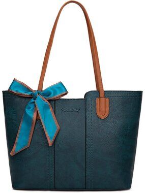 Women Teal Blue  Medium Tote Bags Top Handle Satchel Purses